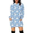 thumbnail image 2 of Vestidos Para Mujer Otoño Señoras Con Capucha Manga Larga Estampado Navideño Vestido Suelto Moda Mini Vestido Odeerbi ODB146665, 2 of 5