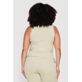 thumbnail image 4 of Women's Plus Size Side Ruched Crew Neck Tank Top, 4 of 4