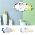 thumbnail image 2 of Coofit Wall Key Holder Wooden Star Moon Cloud Wall Mounted Coat Rack Clothes Hook, 2 of 10