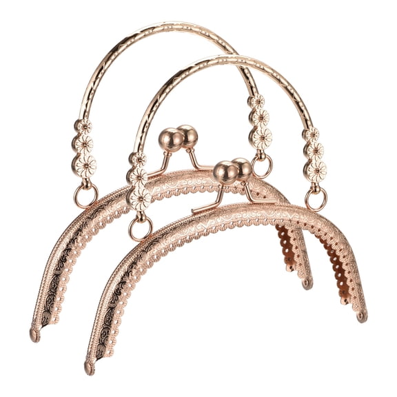 Uxcell Metal Purse Frames, 6.5" 2Pack Kiss Lock Clasp Frame for Coin Purse DIY, Gold