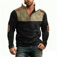 thumbnail image 2 of Men's Stand Collar Sweatshirt with Faux Fur Hood, Outdoor Casual Top, Spring Fall Fleece Jacket for Cold Weather, Christmas Gift, Hiking and Urban Exploration,Black,S, 2 of 5