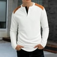 thumbnail image 2 of RongHuan Henley Shirts for Men Classic Fit Button Up Long Sleeve Shirt Casual Waffle T Shirts Fashion Color Block Tees Shirt, 2 of 10