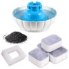 4Pcs Carbon Filter, 1Pcs Foam Pet Water Fountain Filters, Healthy Pet Drinkwell Replacement Premium Cotton Activated Carbon Pet Water Drinking Filter