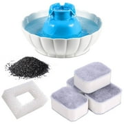 4Pcs Carbon Filter, 1Pcs Foam Pet Water Fountain Filters, Healthy Pet Drinkwell Replacement Premium Cotton Activated Carbon Pet Water Drinking Filter