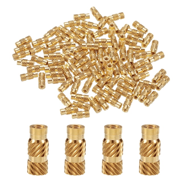 50 Packs M2 Threaded Inserts Brass Heat Set Insert M2x8mm, OD 3.5mm Knurled Insert Nuts
