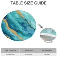 thumbnail image 6 of Teal Marble Gold Wave Pattern Round Fitted Tablecloth with Elastic Edge,Dining Table Cover Waterproof,Outdoor Round Tablecloth for Camping,Dining,Indoor and Outdoor, 6 of 7