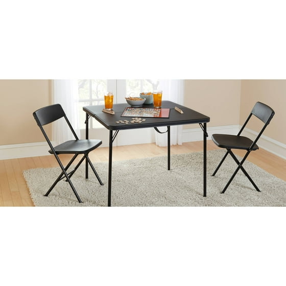 Mainstays 34" Square FoldinHalf Table, Black