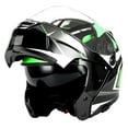 thumbnail image 1 of 1Storm Motorcycle Modular Full Face Helmet Street Bike Flip up Dual Visor/Sun Shield Racing Racing Green HJA119, 1 of 4