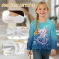 thumbnail image 6 of Garronmavis Cute Axolotl Girls Long Sleeve T-Shirts Size 5-6 Lightweight Tie Hem Front Clothing Tops Fashion Kids Fall Tops Crewneck Basic Tees Warm Basic Soft Long Sleeve Tees Top, 6 of 7