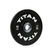 Titan Fitness 10 LB Elite Olympic Bumper Plate, Competition Weight Plates, Rubber w/ Steel Insert, Sold as a Pair