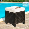 thumbnail image 2 of GHooa 2 Pieces Outdoor Patio Ottoman, All Weather Rattan Wicker Ottoman Seat, Patio Rattan Furniture, Outdoor Footstool Footrest Seat w/Removable Cushions, 2 of 10
