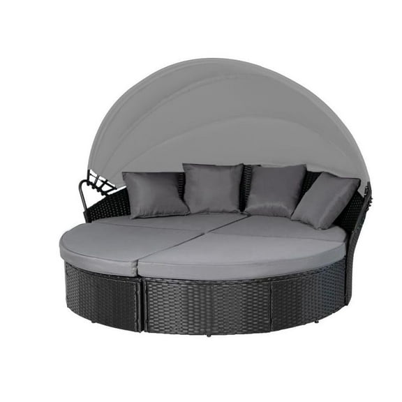 Garden Winds Custom Fit Replacement Canopy Top Cover Compatible with The Oakmont F08BN945-1, F08BN945-2, PARIGHT-F08BN945-1 Outdoor Patio Daybed - Upgraded Performance RipLock 350 Fabric - Slate Gray