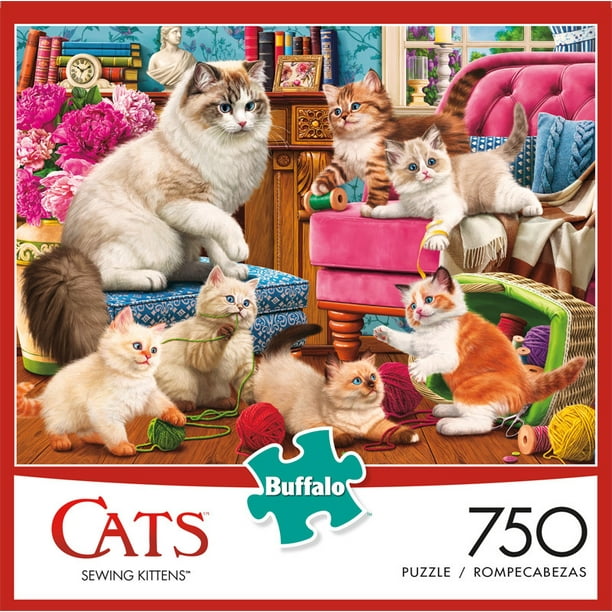 Buffalo Games Cats Sewing Kittens 750 Pieces Jigsaw Puzzle Walmart Com Walmart Com