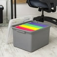 thumbnail image 3 of IRIS Snap Tight Plastic File Organizer Box Gray 3 Pack, 3 of 6