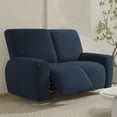 thumbnail image 5 of Grianlook Plain Armchair Cover Stretch Sofa Covers Elastic Slipcover Solid Color Couch Cover Furniture Protector Navy Blue 2 Seat, 5 of 9