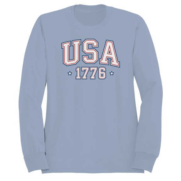 Smartprints USA 1776 Patriotic Vintage Women's Sweatshirt, Light Blue, S