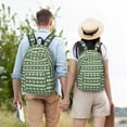 thumbnail image 6 of Balery Light Green Squares Vintage Canvas Backpack for Men and Women - Large Capacity, Durable Travel Laptop Bag for School, Work, Hiking, and Outdoor Activities, 6 of 7