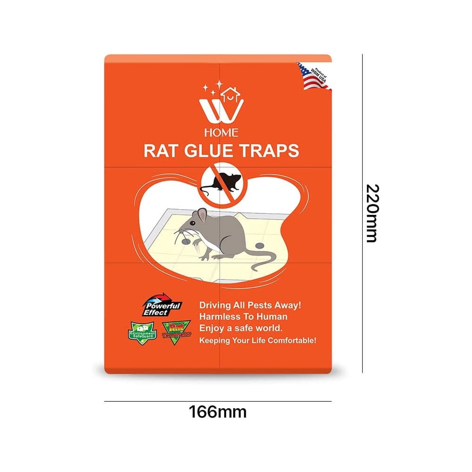 WBM Rat Glue trap, Indoor and Outdoor Rat Trap, Best to Keep Your Home Safe, Large - 12 Count