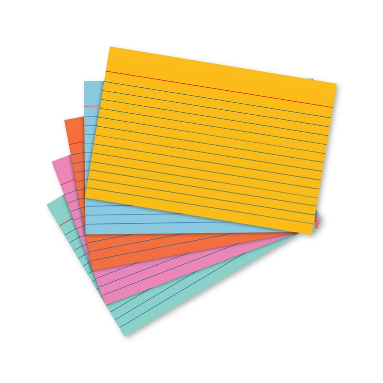 Ischolar Index Cards Assorted Colored Ruled 4 x 6 Inches 100 Card Pack (04616)