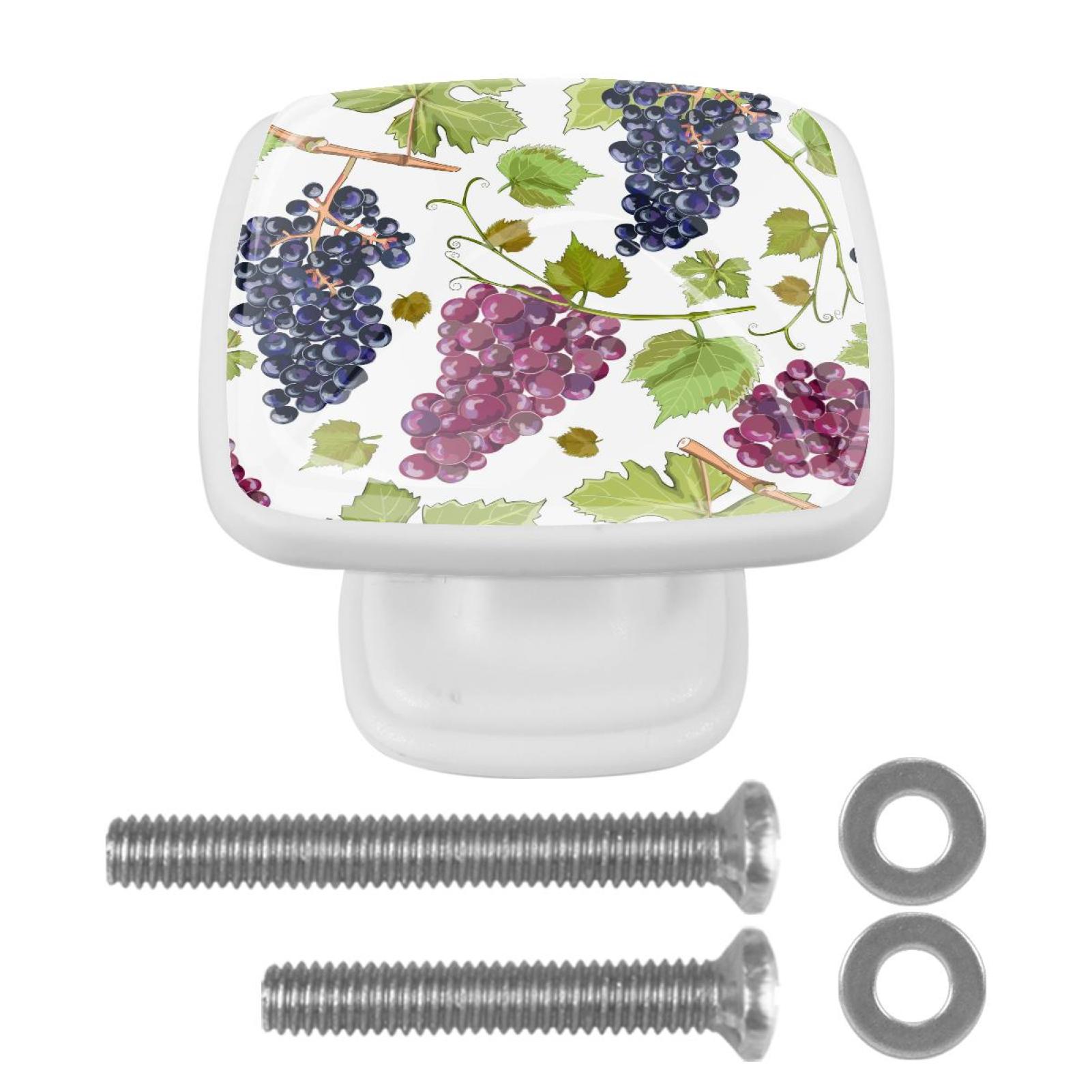 Ownta Grape Fruit Square Glass Drawer Handles Knobs Pulls With Screws