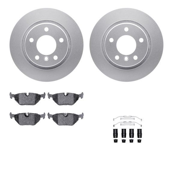 Dynamic Friction Company Rear Geospec Brake Rotors with 5000 Advanced Brake Pads includes Hardware 4512-31171