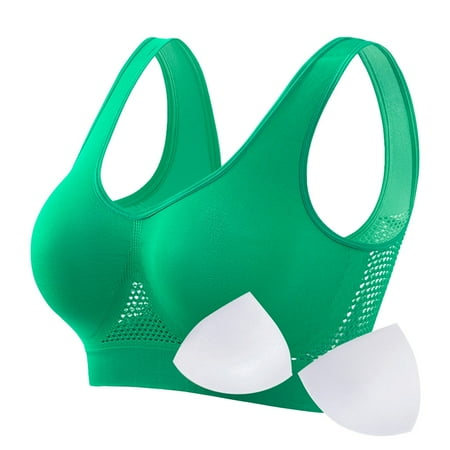 2 Pack Women s Plus Size Proof Womens Bras Running Fitness Yoga Vest Pack of Bras Thin Padded No Wire Support Bra Push Up Breathable Sports Large Sports Bras for Women Bra Large Bras for Women