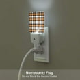 thumbnail image 4 of Bingfone Orange Plaid Print Night Lights Plug into Wall,Dusk to Dawn,Bright Nightlight Auto-On/Off, for Adults Kids Room Bedroom Bathroom Hallway Kitchen, 4 of 7