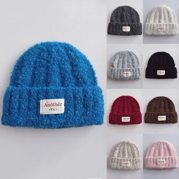 NAISIBABY Boys Girls Beanie Hat, Soft Cute Stretch Knit Thicken Winter Warm Ski Caps Blue