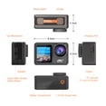 thumbnail image 2 of Irfora 4K 24MP Cámara deportiva de doble pantalla Videocámara DV Pantalla de 2.0 pulgadas 170 ° Gran angular EIS 40m WiFi impermeable con macro CPL ND4 8 16 Lente púrpura para deportes al aire libre Irfora Cámara deportiva, 2 of 7