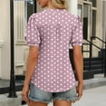 thumbnail image 3 of Uaswgudfs Women's Breathable Blouse Top with Polka Dot Pattern - V-Neck Button-Front Shirt for Playful Casual Looks, 3 of 6