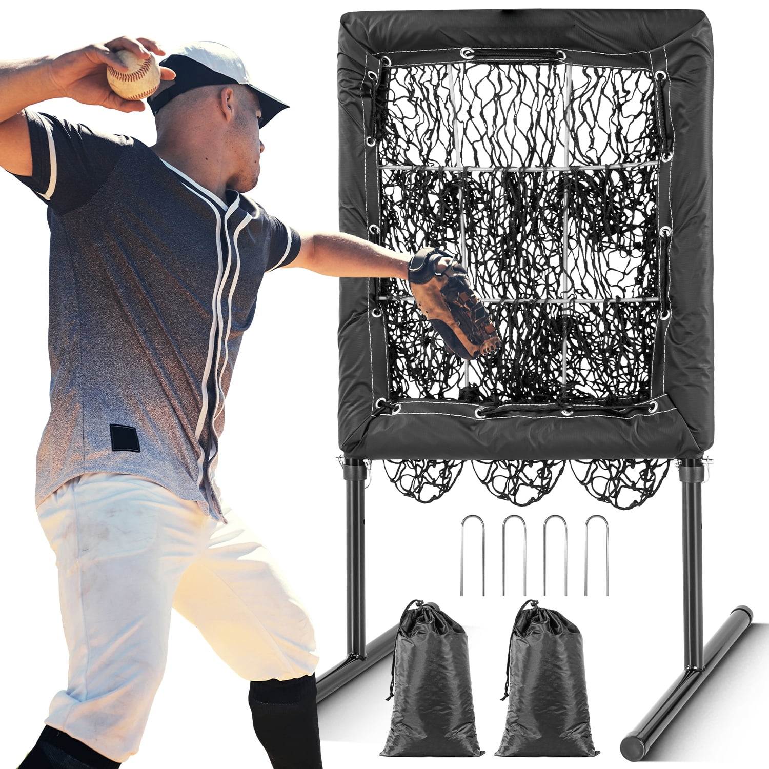 Blueweenly Baseball 9 Hole Pitching Net With Target Pockets