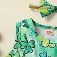 thumbnail image 4 of CPNG Toddler Girls St. Patrick’s Day 2-Piece Outfit Set - Shamrock Print Sleeveless Dress + Clover Bow Headband - Tulle Tutu Skirt Irish-Themed Clothing for Parades, Parties & Holiday Photos, 4 of 8
