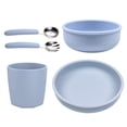 thumbnail image 1 of xiaxaixu Silicone Baby Feeding Set Plate and Bowl Cup with Fork Spoon Self Feeding Eating Utensils Weaning Supplies Dinnerware, 1 of 4