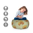 thumbnail image 2 of Dahlia Storage Toy Bag Chair, Boho Flower Pattern Middle Eastern Blooms Folk Effects in Autumn Earth Tones, Stuffed Animal Organizer Washable Bag, Large Size, Earth Yellow Rust, by Ambesonne, 2 of 3
