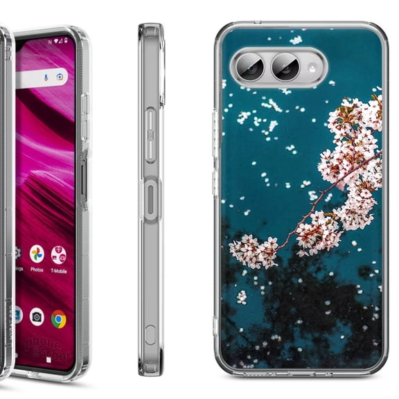 Shockproof Phone Case for T-Mobile Revvl 8, by OneToughShield - Night Blossom