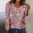 thumbnail image 7 of BLVB Sequin Tops for Women Sparkly Tunic Shirt Party Top Glitter Long Sleeve Crewneck Blouses Evening Club Outfits, 7 of 7