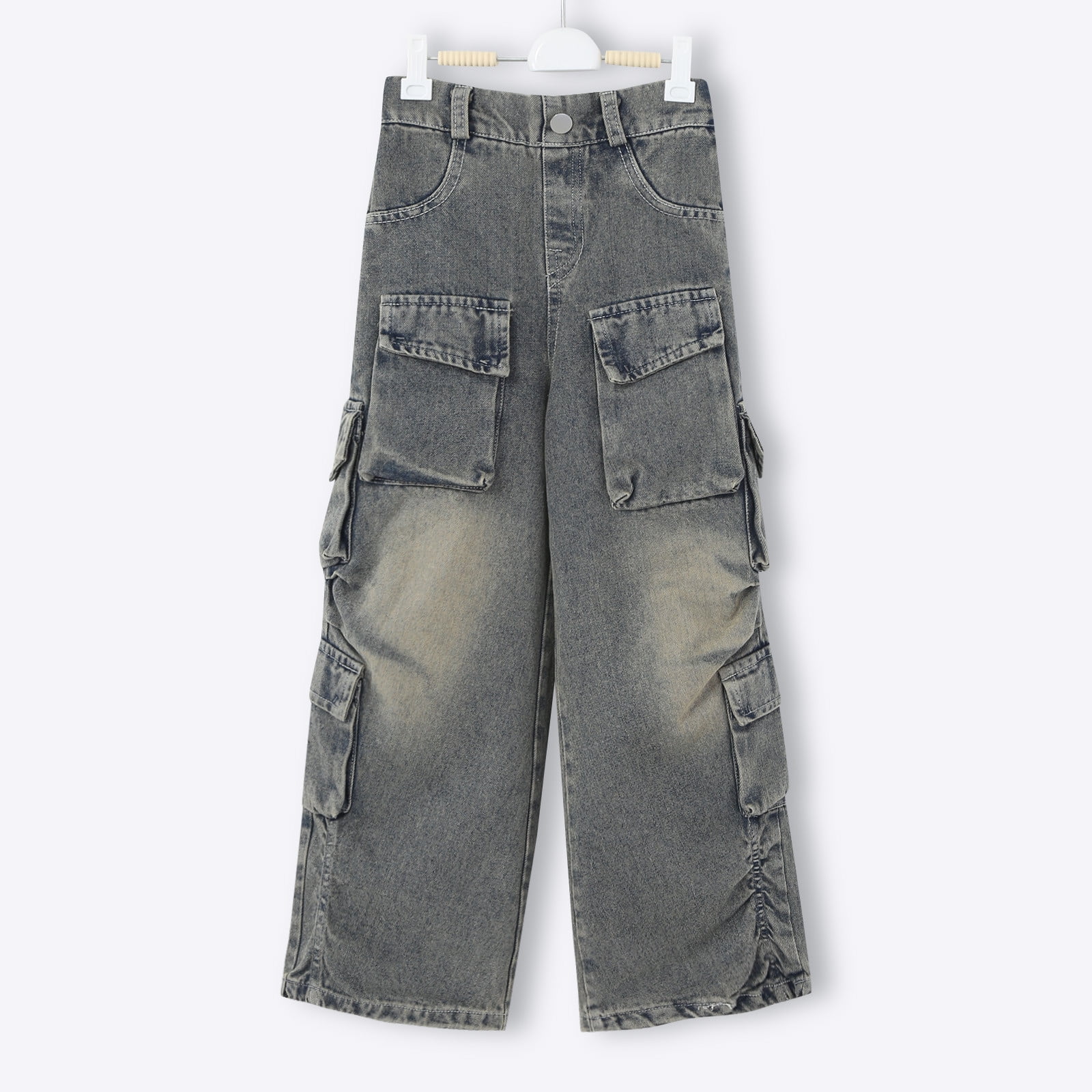 Ketyyh-chn99 Girls Jeans Baggy Pants Wide Leg/Flare/Skinny