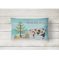thumbnail image 2 of Carolines Treasures BB9302PW1216 Mini Miniature Pig Christmas Canvas Fabric Decorative Pillow, Teal, 12H x16W,, 2 of 3