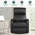 thumbnail image 3 of Costway Recliner Chair Swivel Rocker Manual Single Sofa Lounger w/Footrest Black, 3 of 10