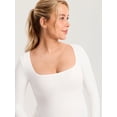 thumbnail image 2 of Long Sleeve Maternity Tops Square Neck Pregnancy Basic Shirts Soft Casual Tee, 2 of 4