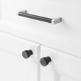 thumbnail image 6 of KOOFIZO 10 Pack Cabinet Knurled Pull - Black Bar with Chrome Foot Furniture Handle, 5 Inch/128mm Screw Spacing, 6 of 7