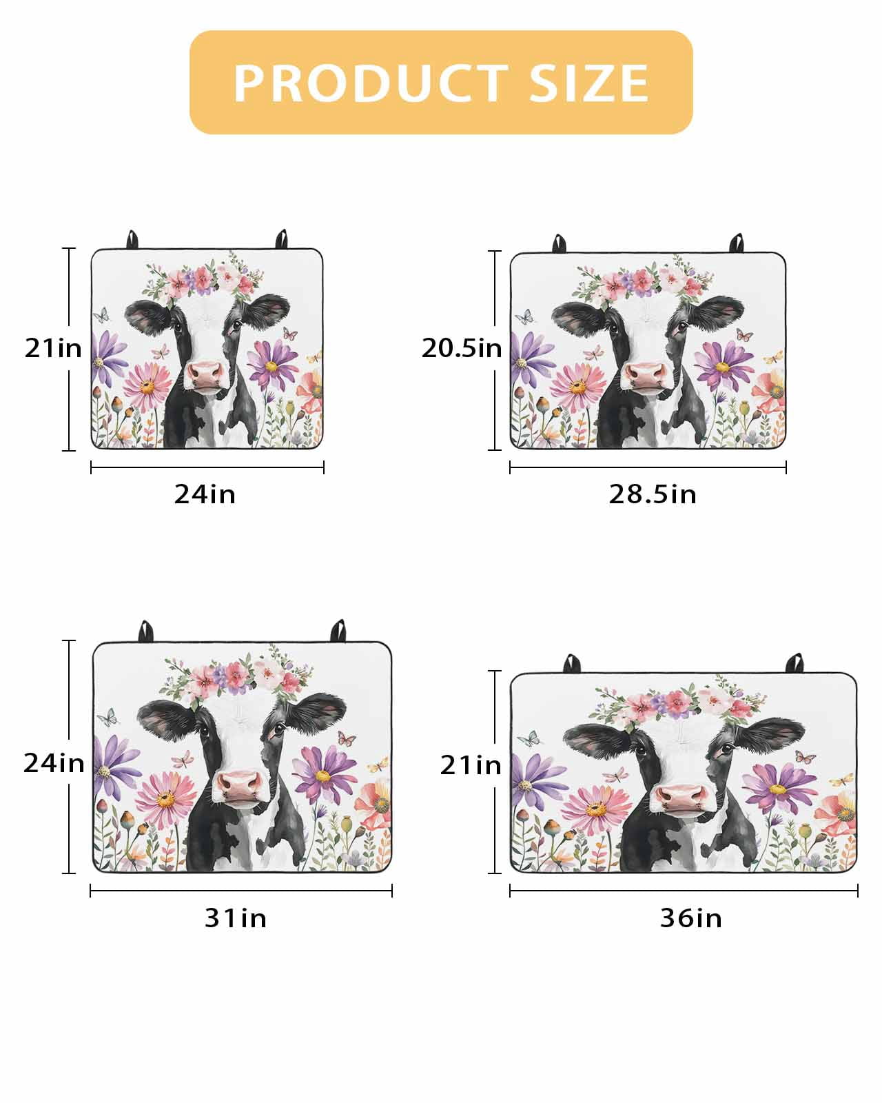 nqOlkjepod Large Induction Cooktop Protector Mat 24"x21", Flowers Cow Stove Top Covers for Electric Stove, Spring Botanical Floral Plants Butterfly Stove Burner Cover Mats, Glass Top Stove Cover