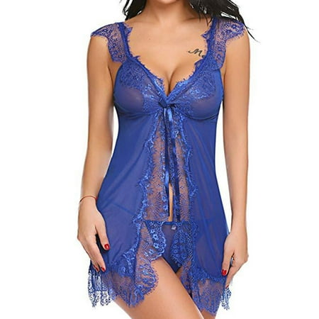 Tbopshirt Sexy Lingerie for Women Clearance Up to 50% off Womens Lingeries Ladies Strap Crochet Lace Cutout Teddy Lingerie Embroidery Gauze Underwear Valentines Day Gift for Her