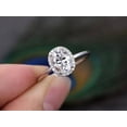 thumbnail image 4 of Oval cut Moissanite Diamond Halo Engagement Ring with 18k Gold Plating, 4 of 5