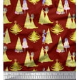 thumbnail image 1 of Soimoi Red Cotton Voile Fabric Women,Gift Box & Tree Christmas Print Sewing Fabric Yard 56 Inch Wide, 1 of 3