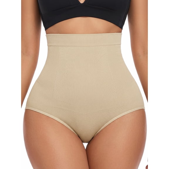 COOPLUS High Waisted Tummy & Butt Lifter Shapewear Panties for Women, Firm Compression Waist Cincher with Anti-Slip Support