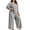 Gray, variant on Enjoytime Pajama Sets for Women 2 Piece Crew Neck Long Sleeve Plus Size Pajamas Fall Soft Comfy Casual Solid Color Loose Sleepwear