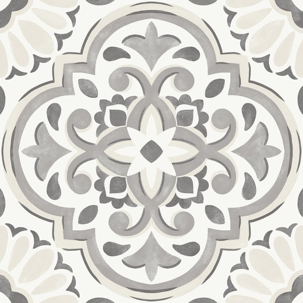 Baldosas para piso FloorPops FP3988 gris, adhesivas tipo peel and stick, 30 x 30 cm