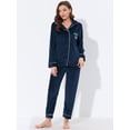 thumbnail image 3 of Unique Bargains Women’s Flannel Pajama Button Down Pj Lounge Sleepwear Sets, 3 of 5