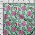 thumbnail image 3 of oneOone Viscose Jersey Aquamarine Fabric Asian Paisely Craft Projects Decor Fabric Printed By The Yard 60 Inch Wide, 3 of 4